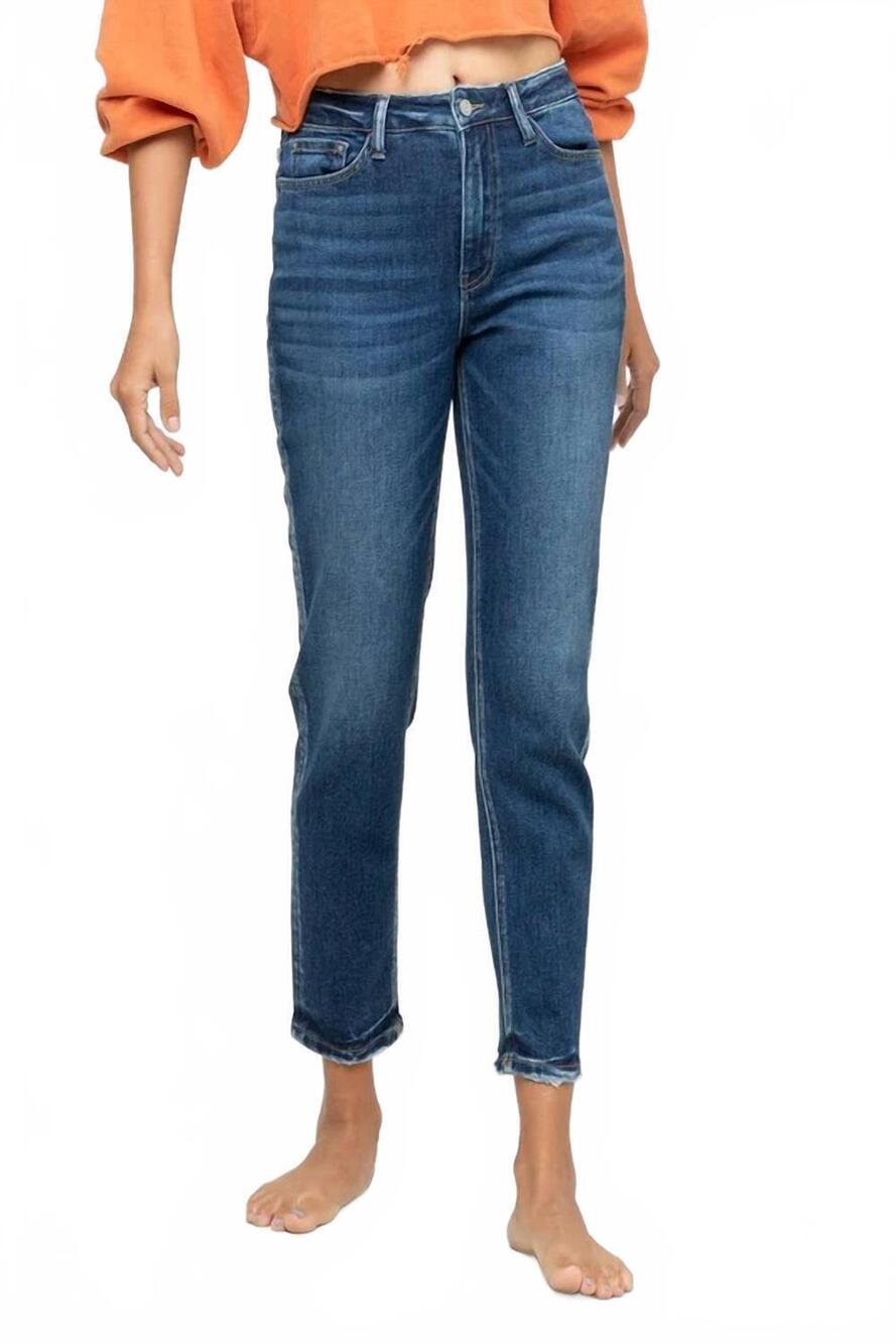 NEW SANITY STYLE elijah straight mom jeans in river run
